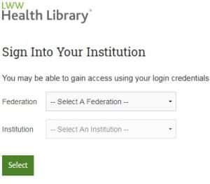 LWW Health Library log on image