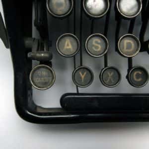 Close-up image of a 20th century Urania typewriter