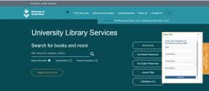 Library home page with chat panel