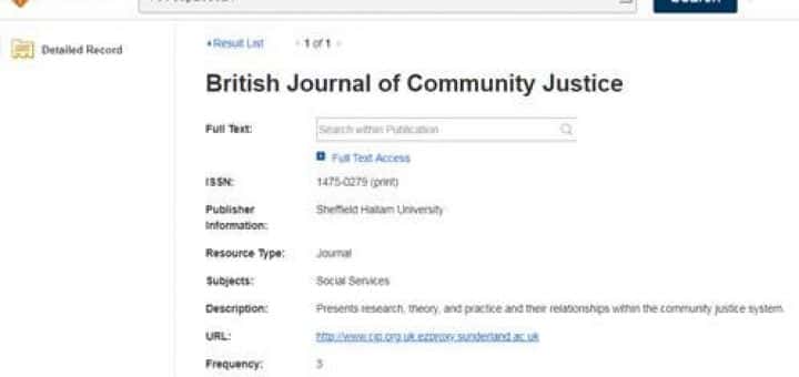 British Journal of Community Justice