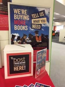 Display table with a 'Suggest a book poster and submission box