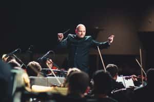 conductor, stage, music