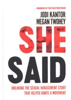 Book cover to 'She Said' by Twohey and Kantor