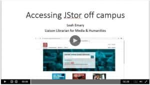 video of how to access Jstor from off campus