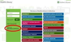 Image of LWW Health Library website