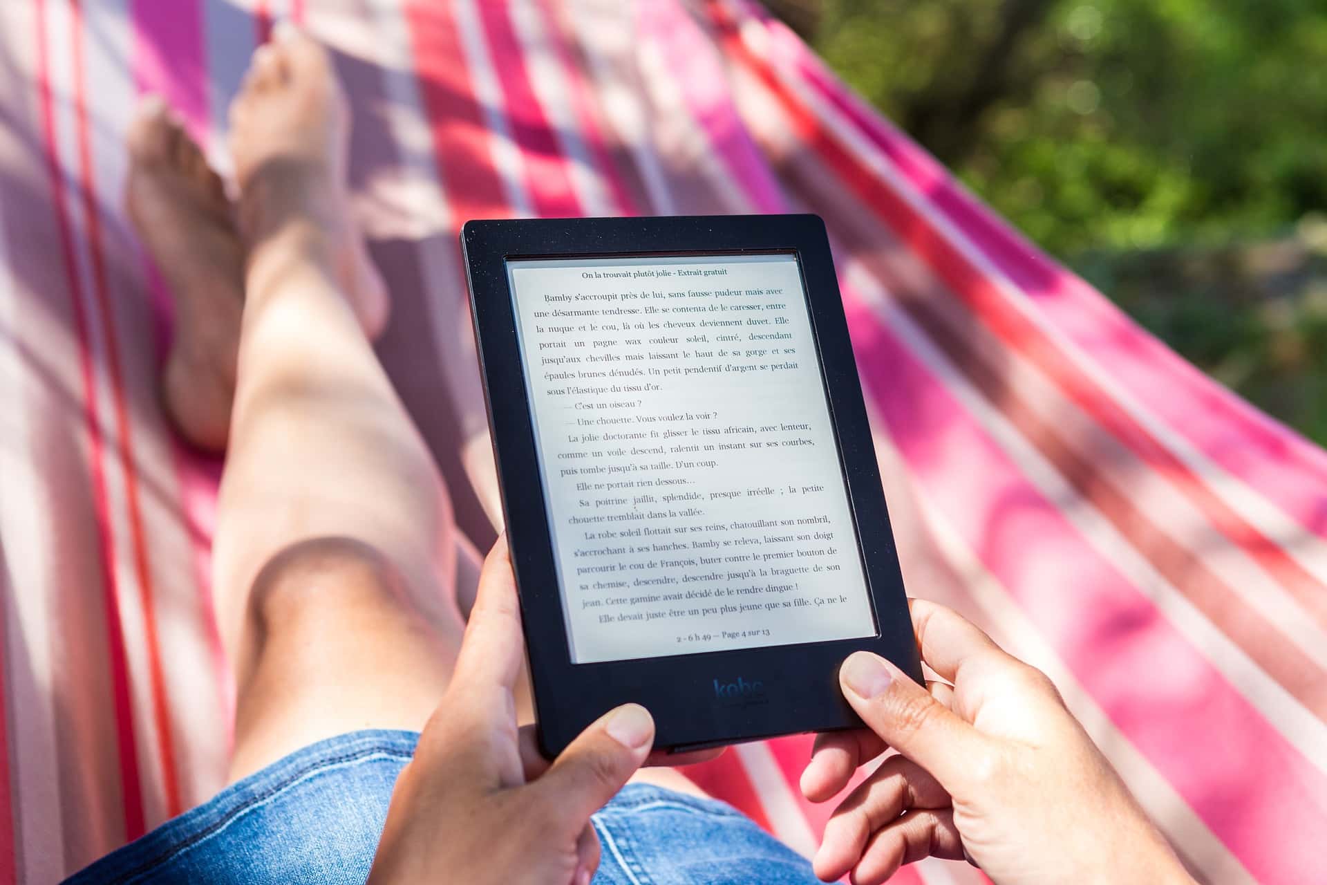 ebook, hammock