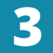 Number 3 Blue square with white number 3 inside