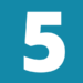 Number 55 Blue square with white number 5 inside