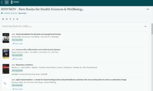 New books for health Sciences library reading list